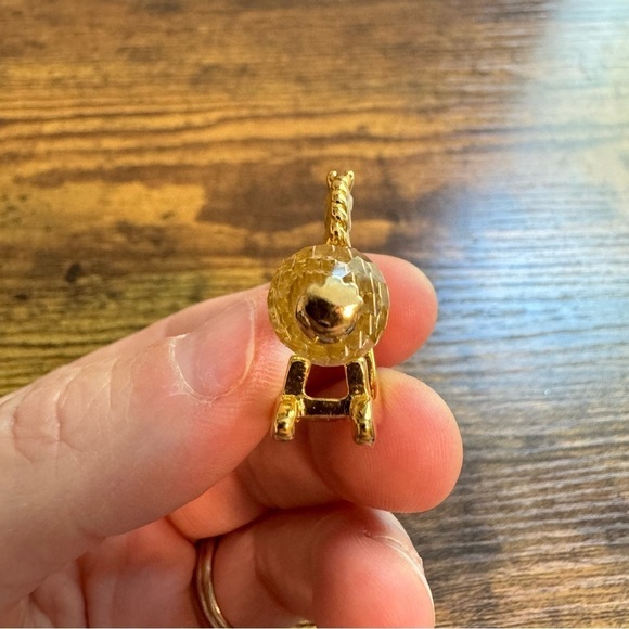 VTG Lencia Austria Star Collection Swarovski Crystal Gold Plated Rocking Horse - Picture 5 of 7